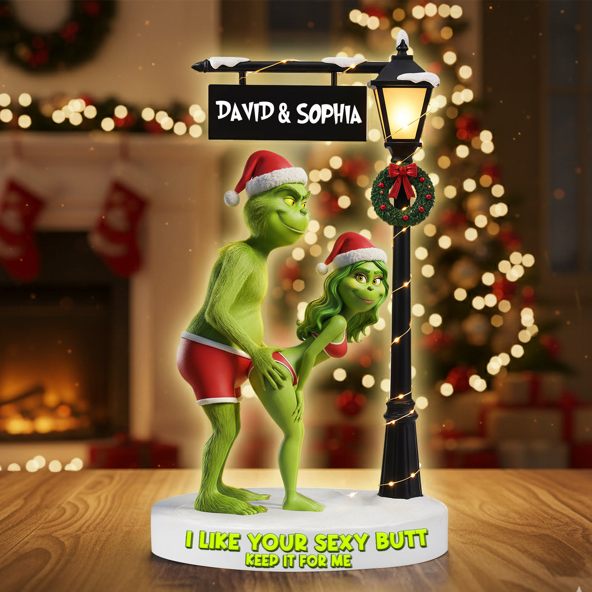 Cheeky Green Monster Couple Acrylic Light Box - Personalized Gifts For Couples 04OHLU061125-Homacus