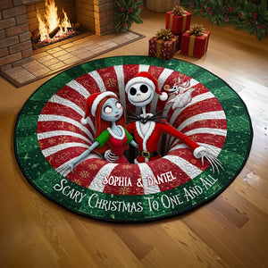 Creepy Cute Couple Round Mat - Personalized Christmas Gift For Couples 03HULU250925-Homacus
