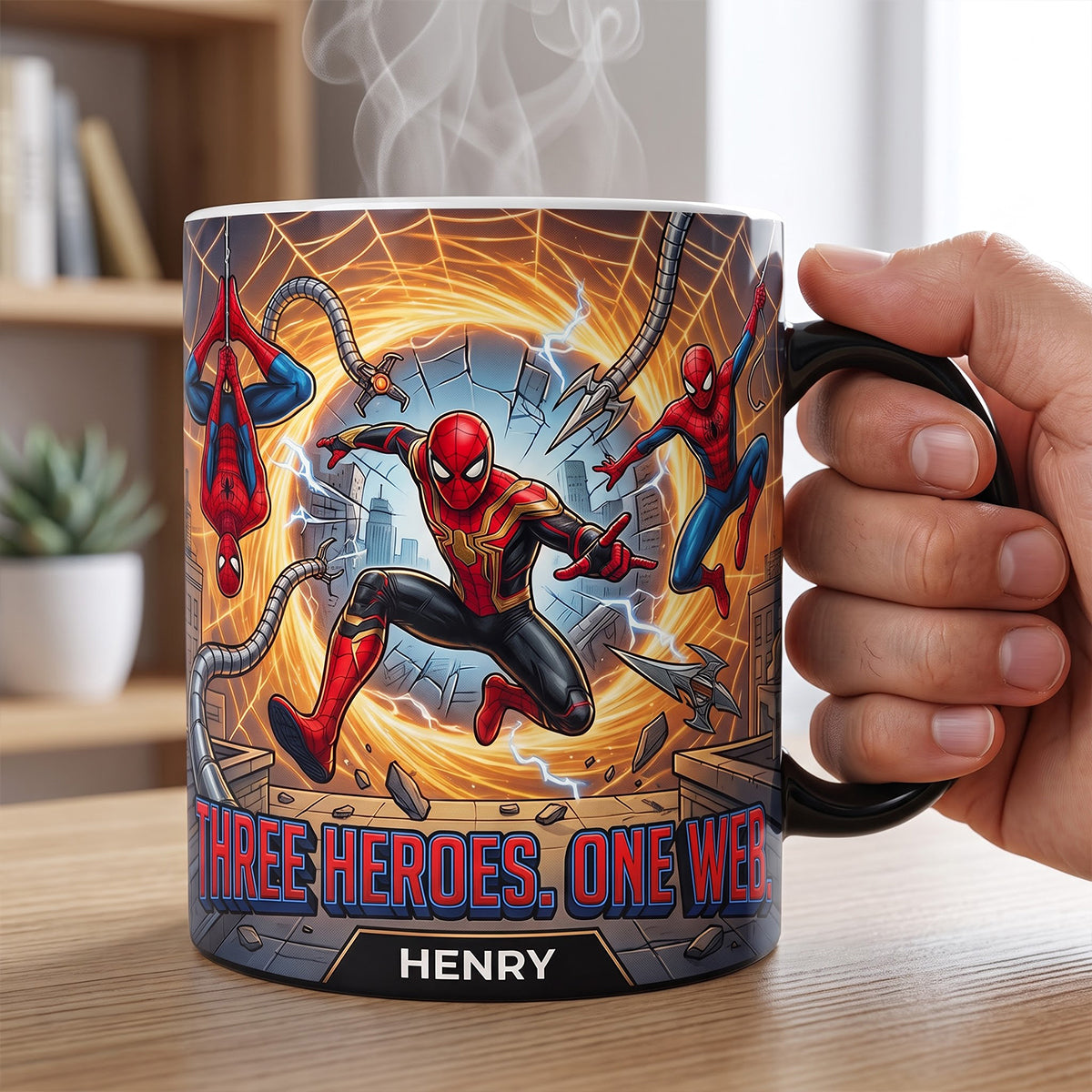 Three Heroes One Web Color Changing Coffee Mug - Personalized Gifts 02hatn050826-Homacus