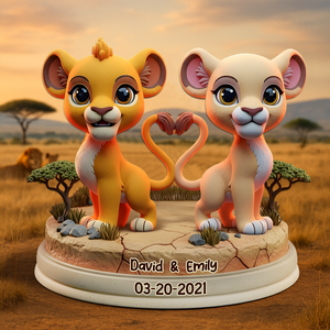 Lion Couple Acrylic Plaque - Personalized Gifts For Couple 04TOPU190625-Homacus