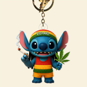 Cute Tropical Alien Acrylic Keychain - Personalized Gifts For Weed Lovers 06TOQN030625-Homacus