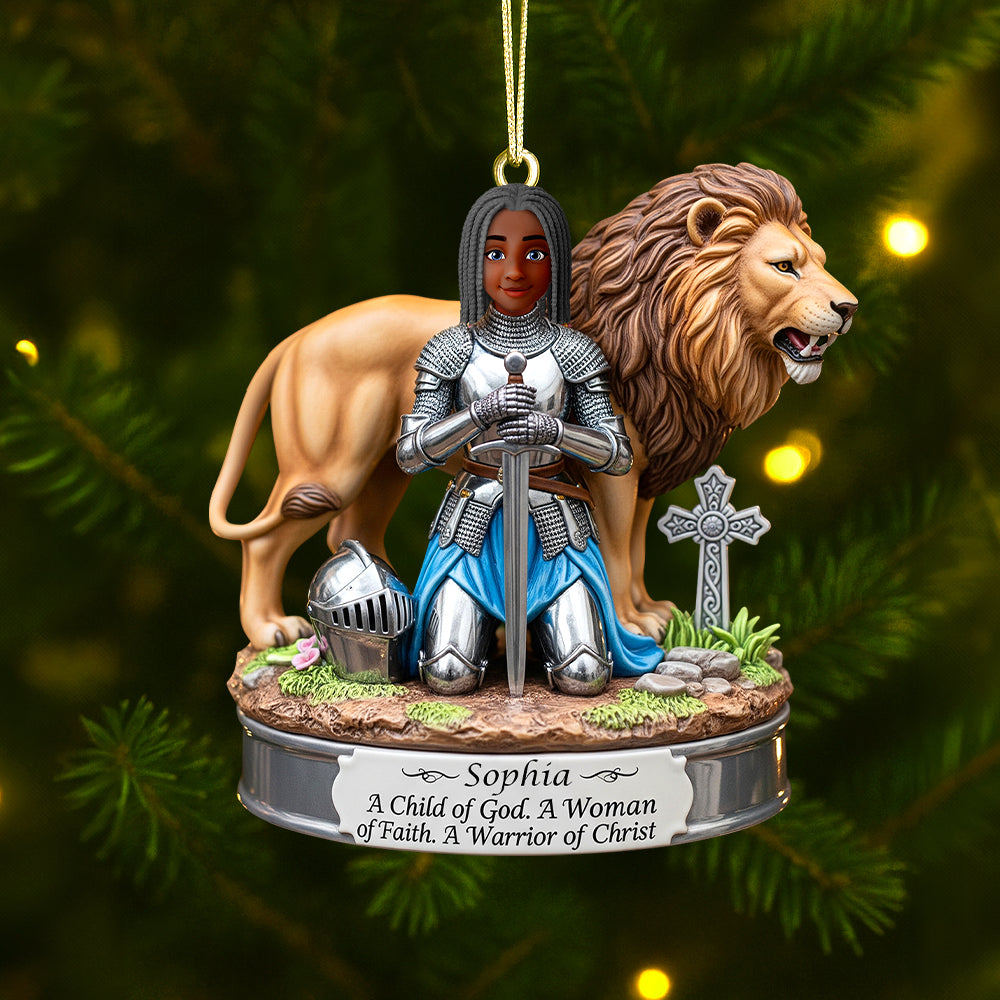 Warrior Of Christ Personalized Gifts For Christian Christmas Acrylic Ornament 02hutn220825-Homacus