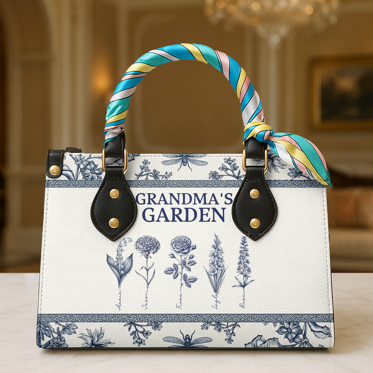 Grandma's Garden Leather Bag - Personalized Gifts For Grandma 02ohlu010825-Homacus