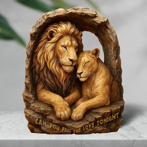Lion Couple Plaque - Personalized Gifts 04XQQN100425-Homacus