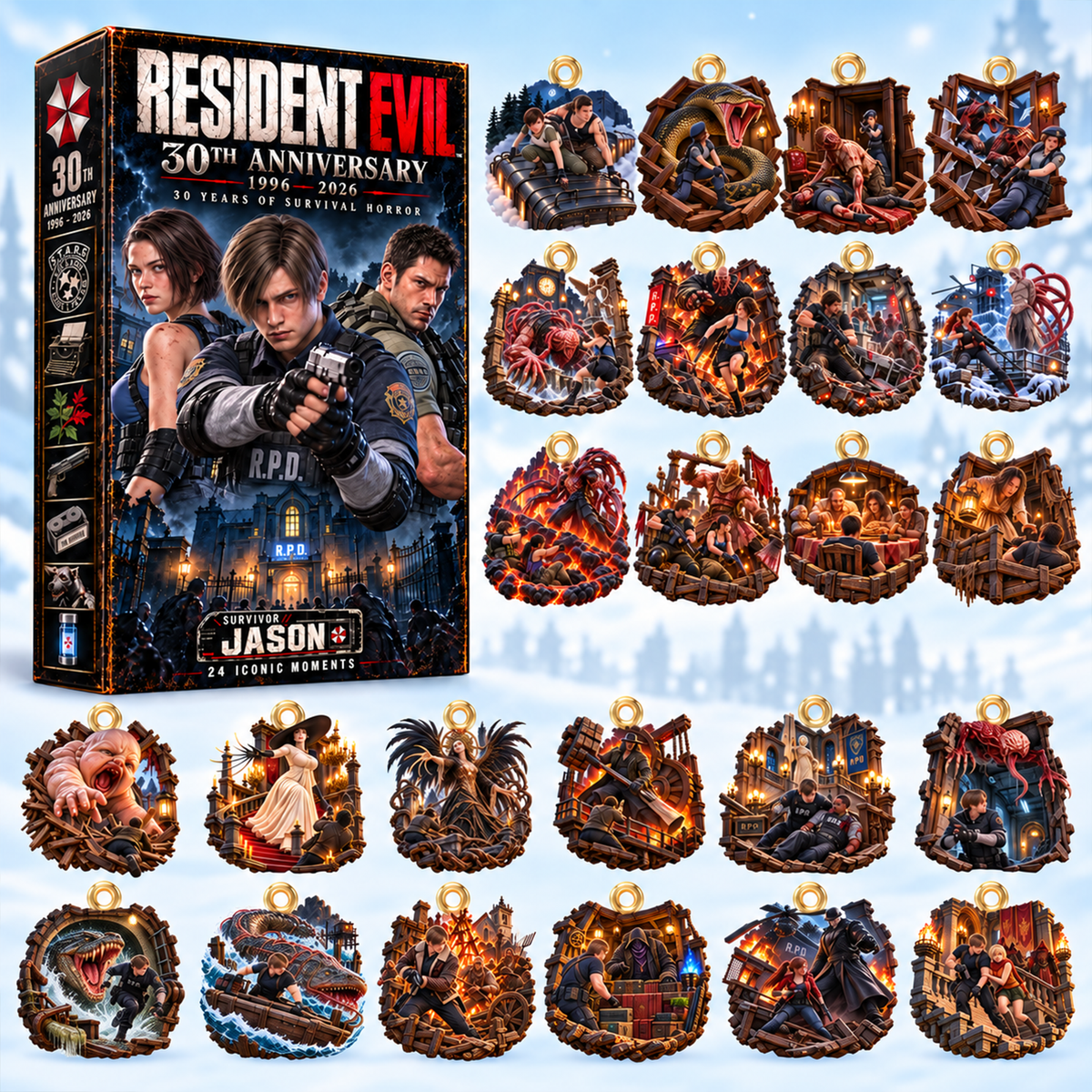 30th Anniversary Horror Game Christmas Advent Calendar Blind Box - Personalized Gifts 08haqn091026-Homacus