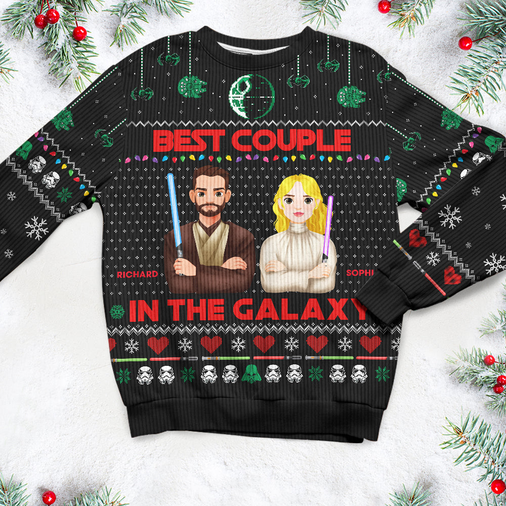 Personalized Gifts For Couple Ugly Sweater, Best Couple In The Galaxy 02tgqn161024hg-Homacus