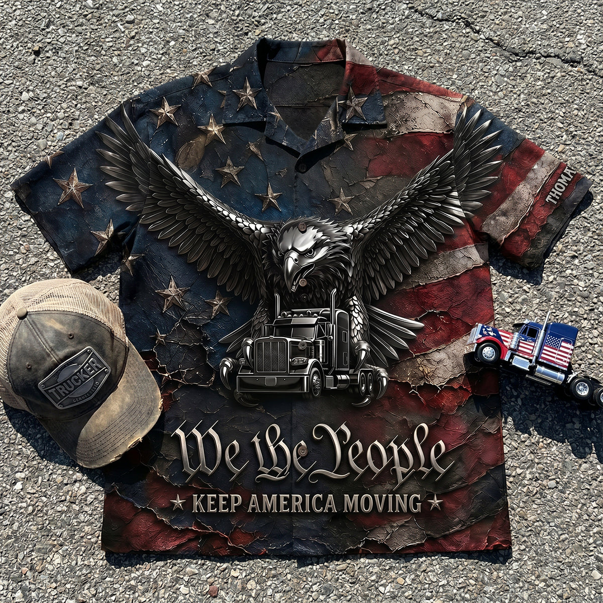 Badass Trucker Keep America Moving Hawaiian Shirt, Personalized Gifts For Trucker 03qhdt260626-Homacus