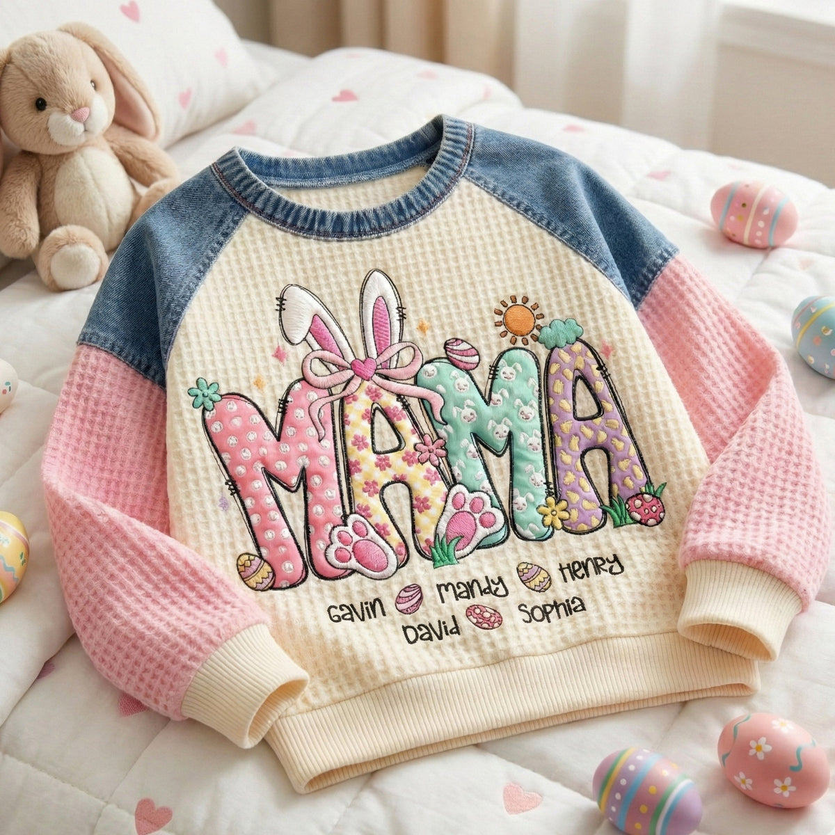 Cute Easter Bunny 3D Sweatshirt - Personalized Gifts For Grandma 01naqn240226-Homacus
