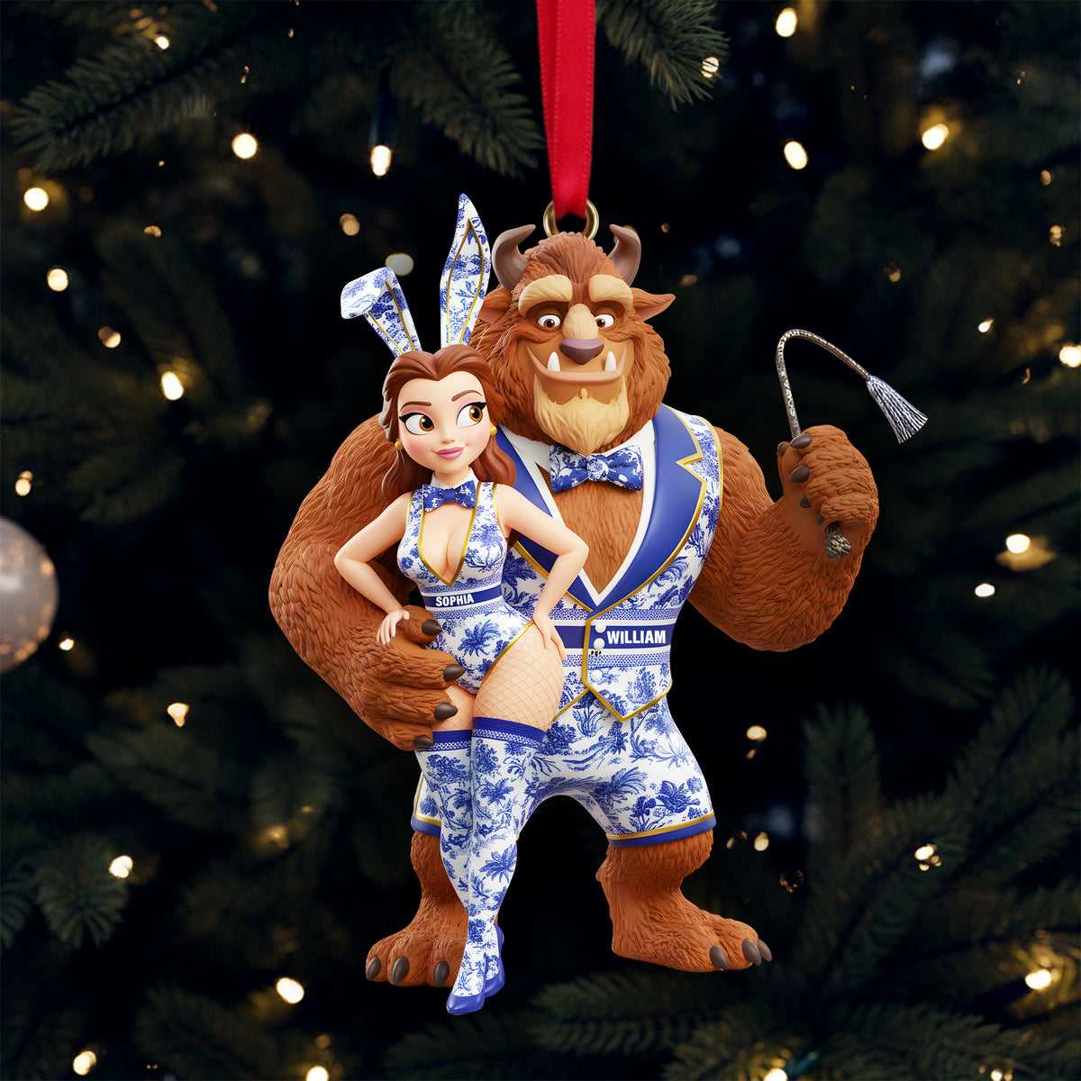 Cheeky Fairytale Couple Ornament - Personalized Gifts For Couple 05ohlu031025-Homacus