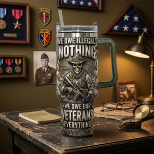 Honor Veteran Colorful 40oz Tumbler With Handle - Personalized Gifts For Veterans 03tytn240626