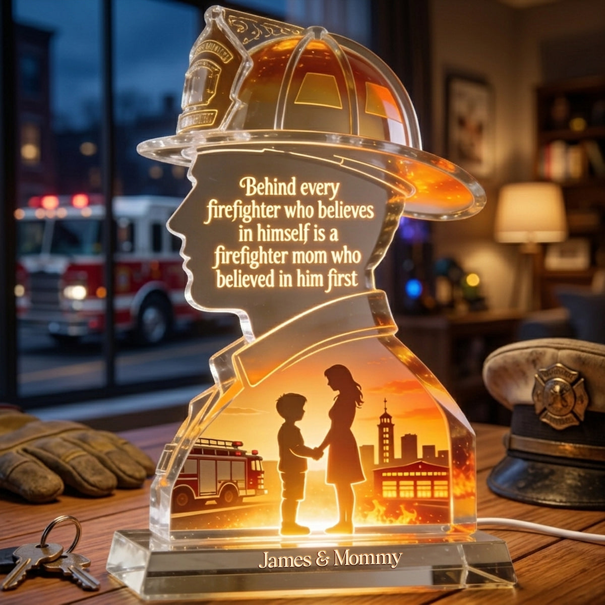 Firefighter Mother Light Box - Personalized Gifts For Moms 03pgta100426-Homacus