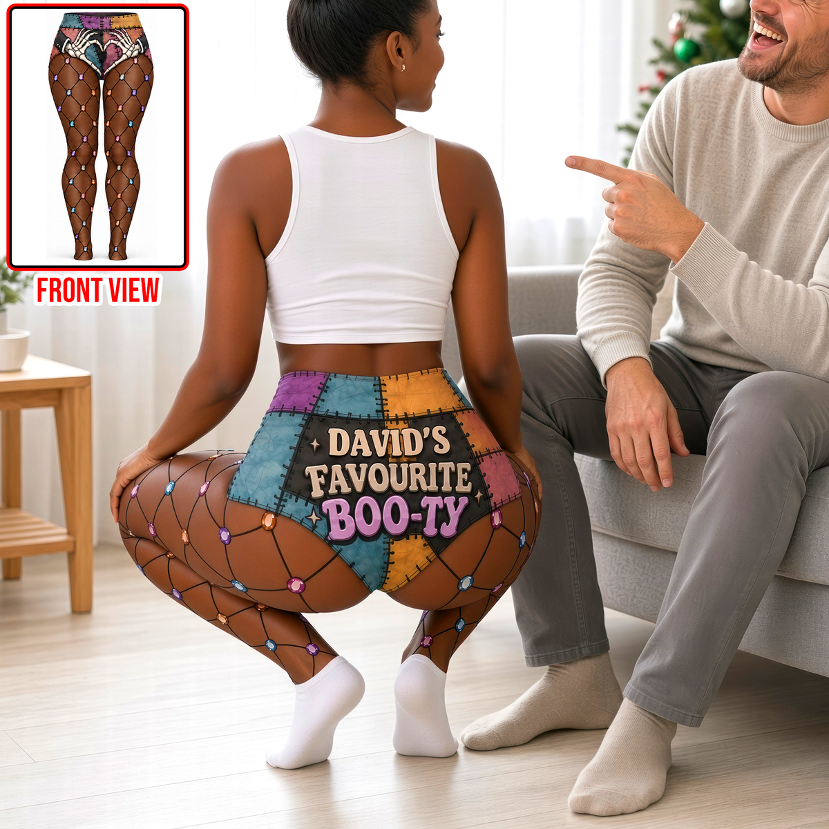 Patterned Gem-Studded Fishnet Tights Naughty Skeleton Women Leggings - Personalized Christmas Gifts For Her 05haqn211026-Homacus