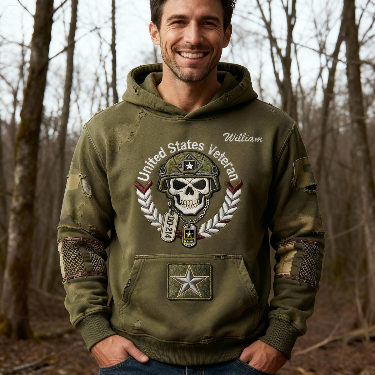 Veteran Military Tribute Hoodie - Personalized Gift For Veteran 03TGLU301225-Homacus