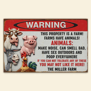 Funny Farm Animals Metal Sign – Personalized Gifts For Farmer 05naqn251125-Homacus