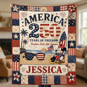 Freedom Feels Like Summer Blanket - Personalized Gifts For Patriots 01PATN040626-Homacus