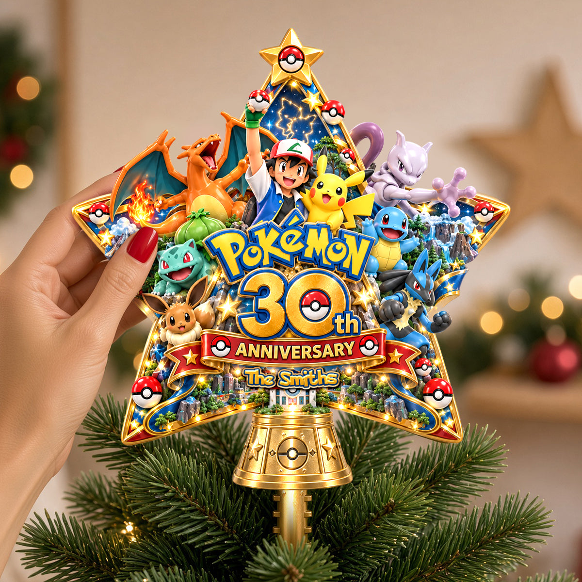 30th Anniversary Creature Family Tree Topper - Personalized Christmas Gifts 02ohdh180926