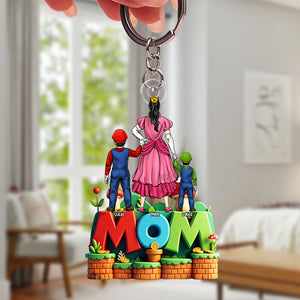 Mushroom Mom Keychain Personalized Gifts For Mom 03TOTN240425PA-Homacus