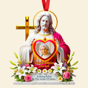 Memorial Jesus Ornament Custom Photo Gifts For Heaven 01HUDT090925-Homacus