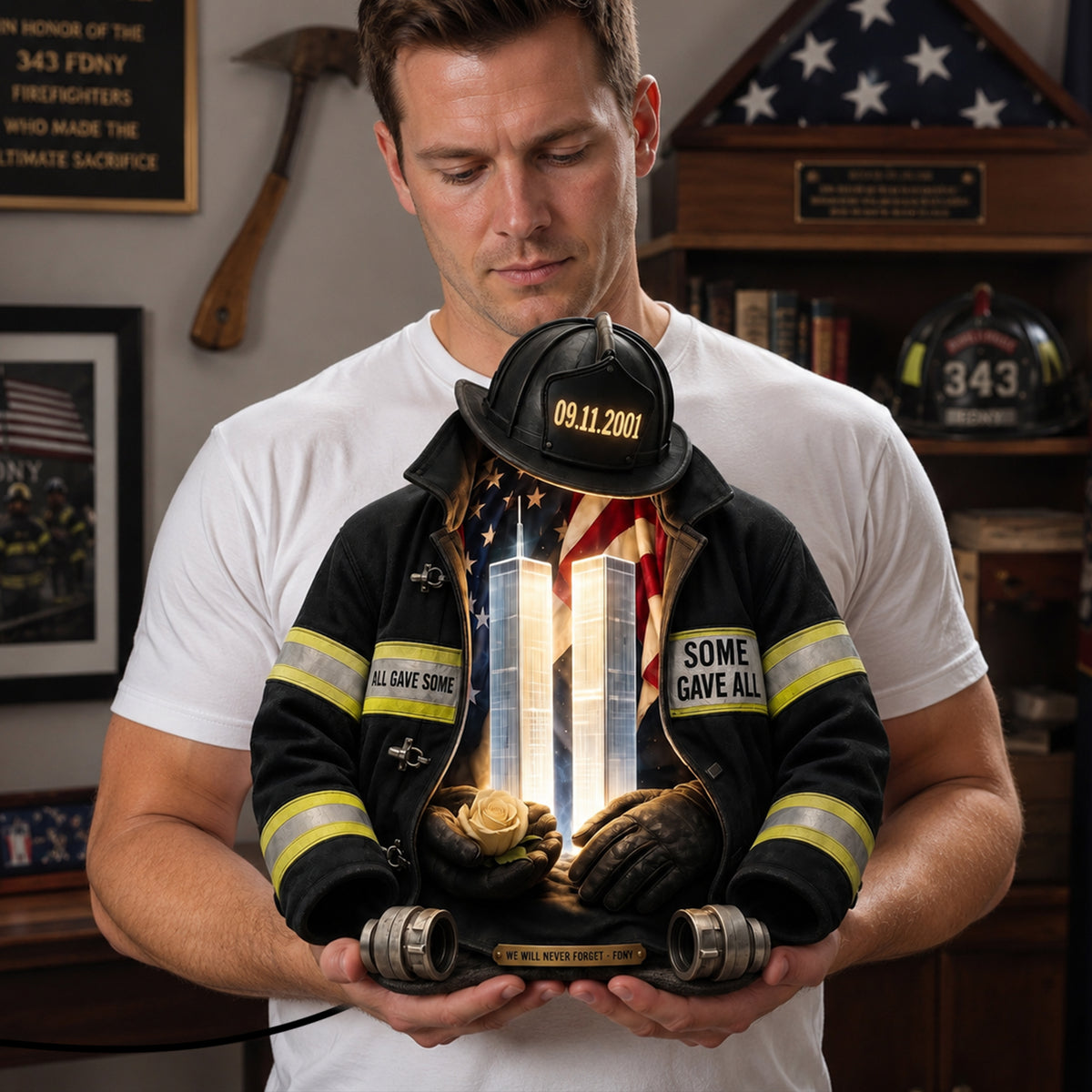 Firefighter Memorial Heaven Acrylic Light Box - Personalized Gifts For Memorial 07halu290726