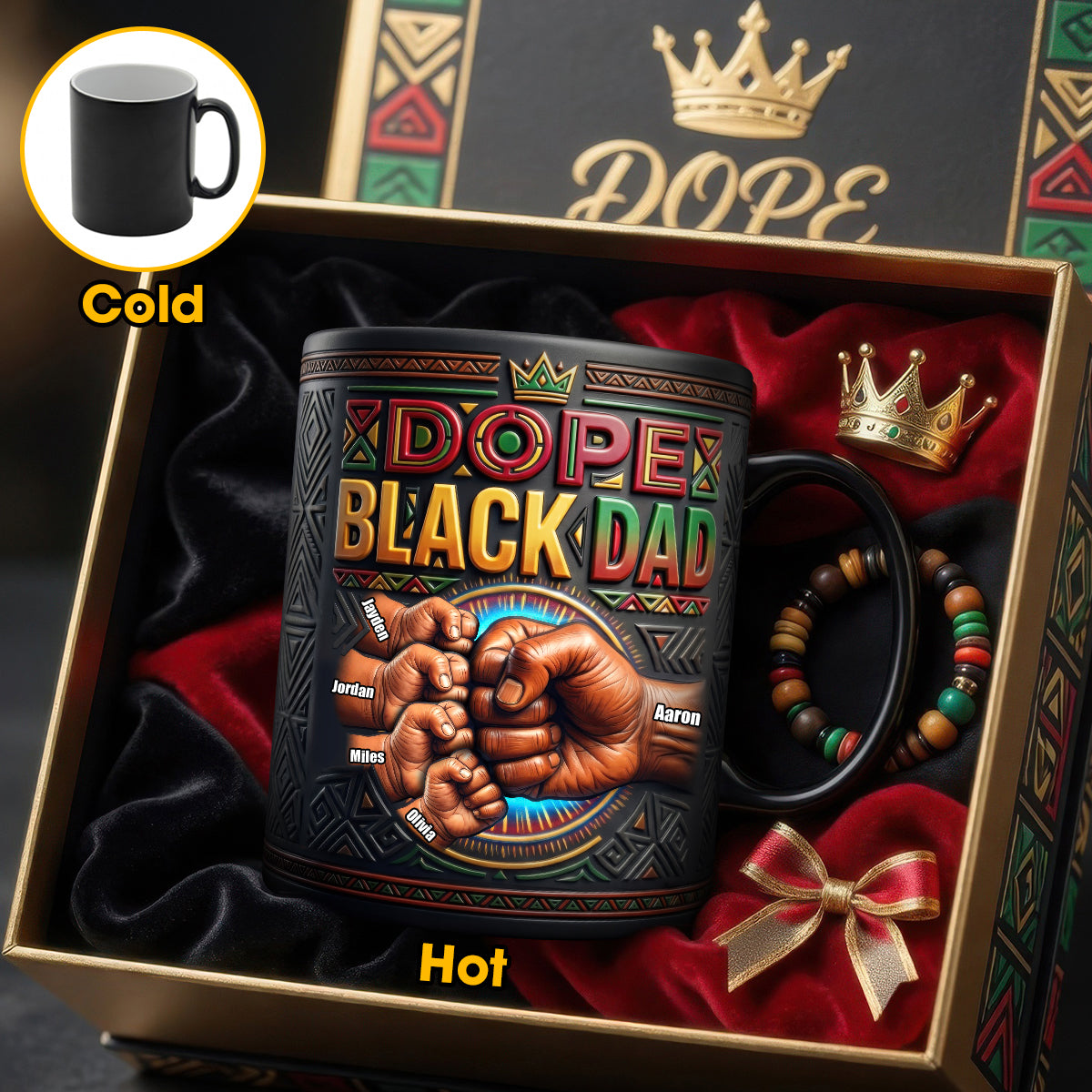 Dope Black Dad Magic Mug - Personalized Gifts For Dads 03hudh200426-Homacus
