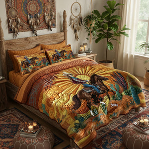 Desert Sunset Cowgirl Quilt Bedding Set Special Line - Personalized Gifts For Cowgirl 05nalu191225-Homacus