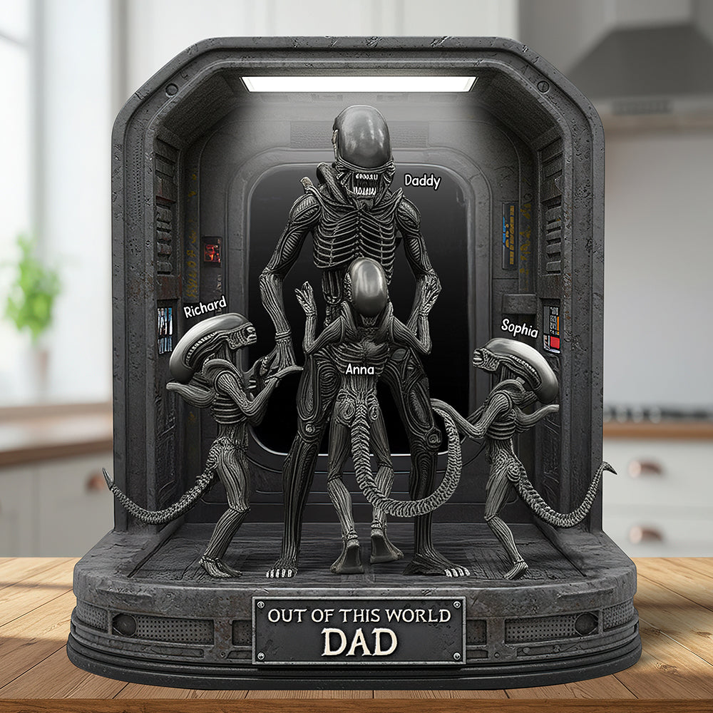 Personalized Gifts For Dad Acrylic Plaque, Alien Dad 03QHQN130525-Homacus