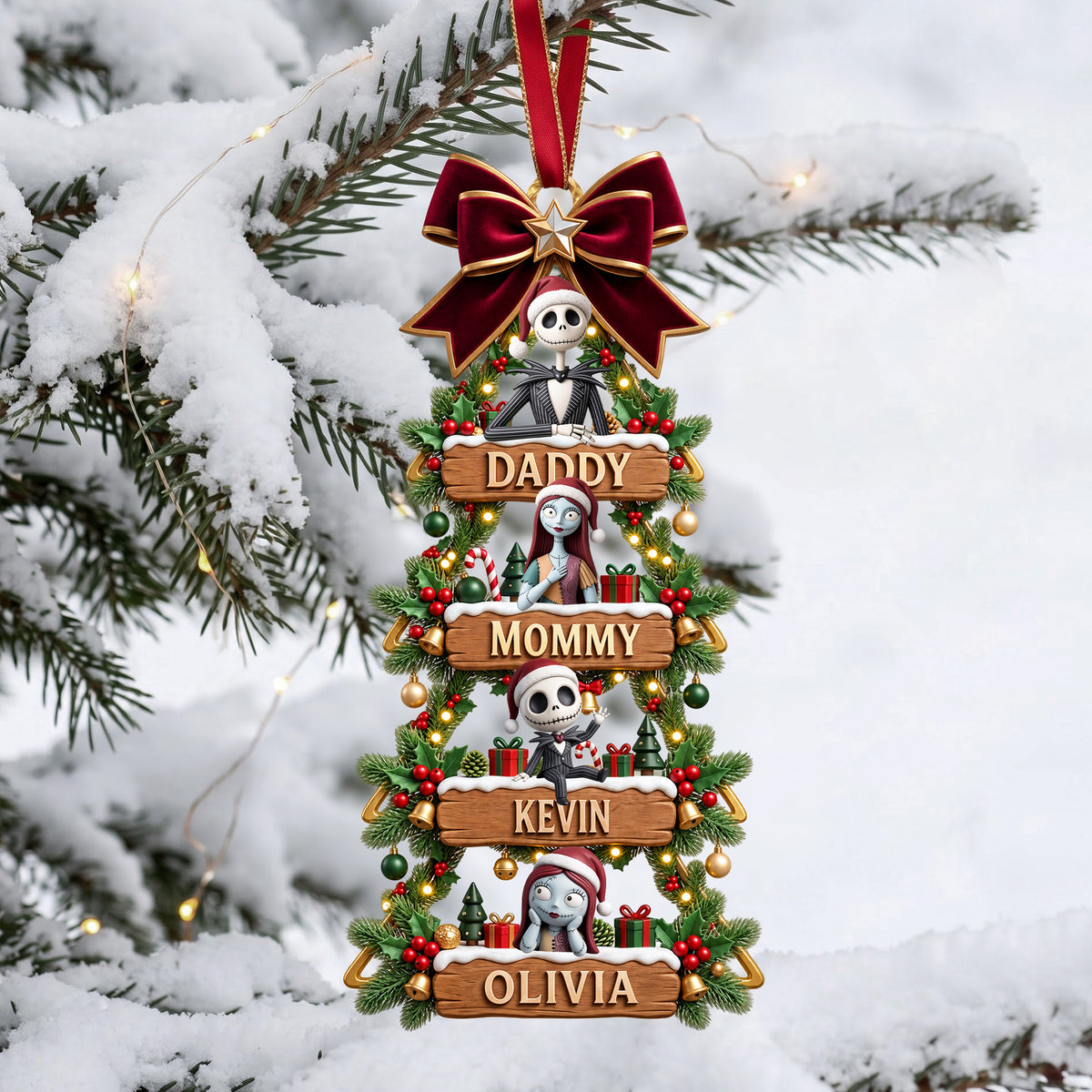 Spooky Family Christmas Ornament - Personalized Gifts For Family 02PATA230926-Homacus