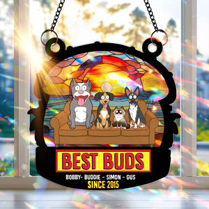 Best Buds Suncatcher Ornament – Personalized Christmas Gift For Pet Lovers 02OHLU250725-Homacus