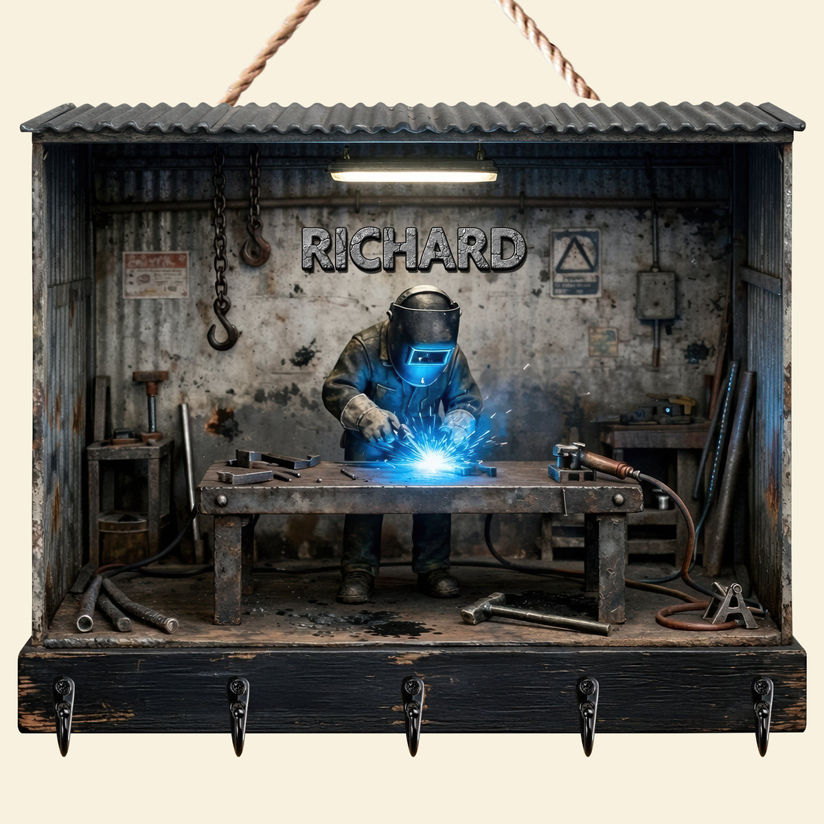 Welder Garage Acrylic Key Hanger – Personalized Gifts For Welder 02toqn191225-Homacus