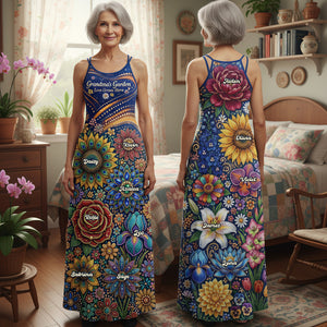 Grandma Garden Suspender Maxi Dress - Personalized Gifts For Grandmas 01huta190326-Homacus
