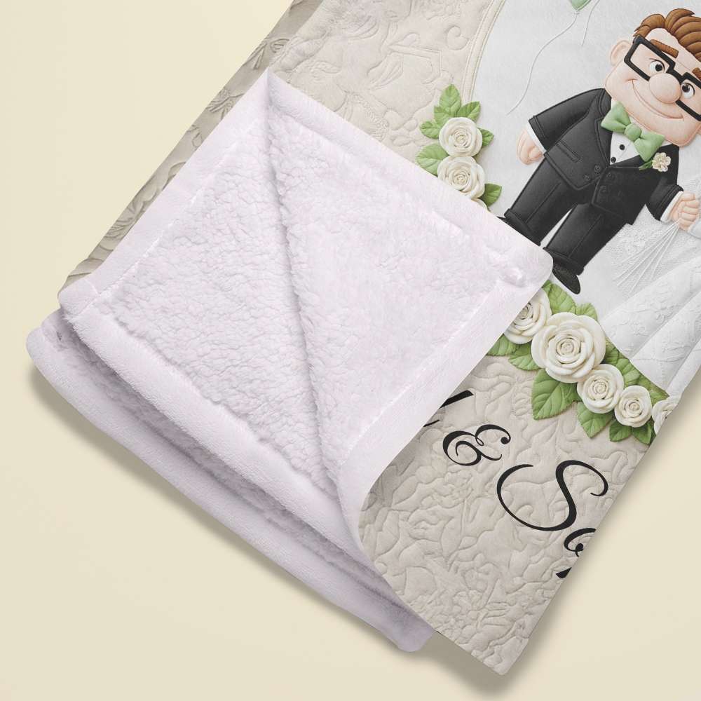 Romantic Couple Wedding Blanket Personalized Gifts For Couple 05OHDT250625-Homacus