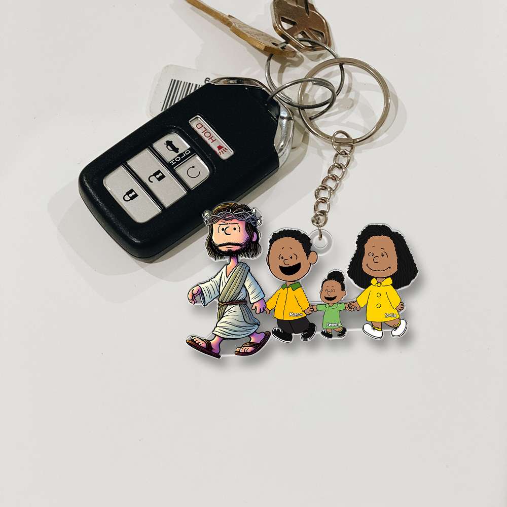 Personalized Gifts For Christian Family Keychain Jesus Family 01OHMH080125DA-Homacus