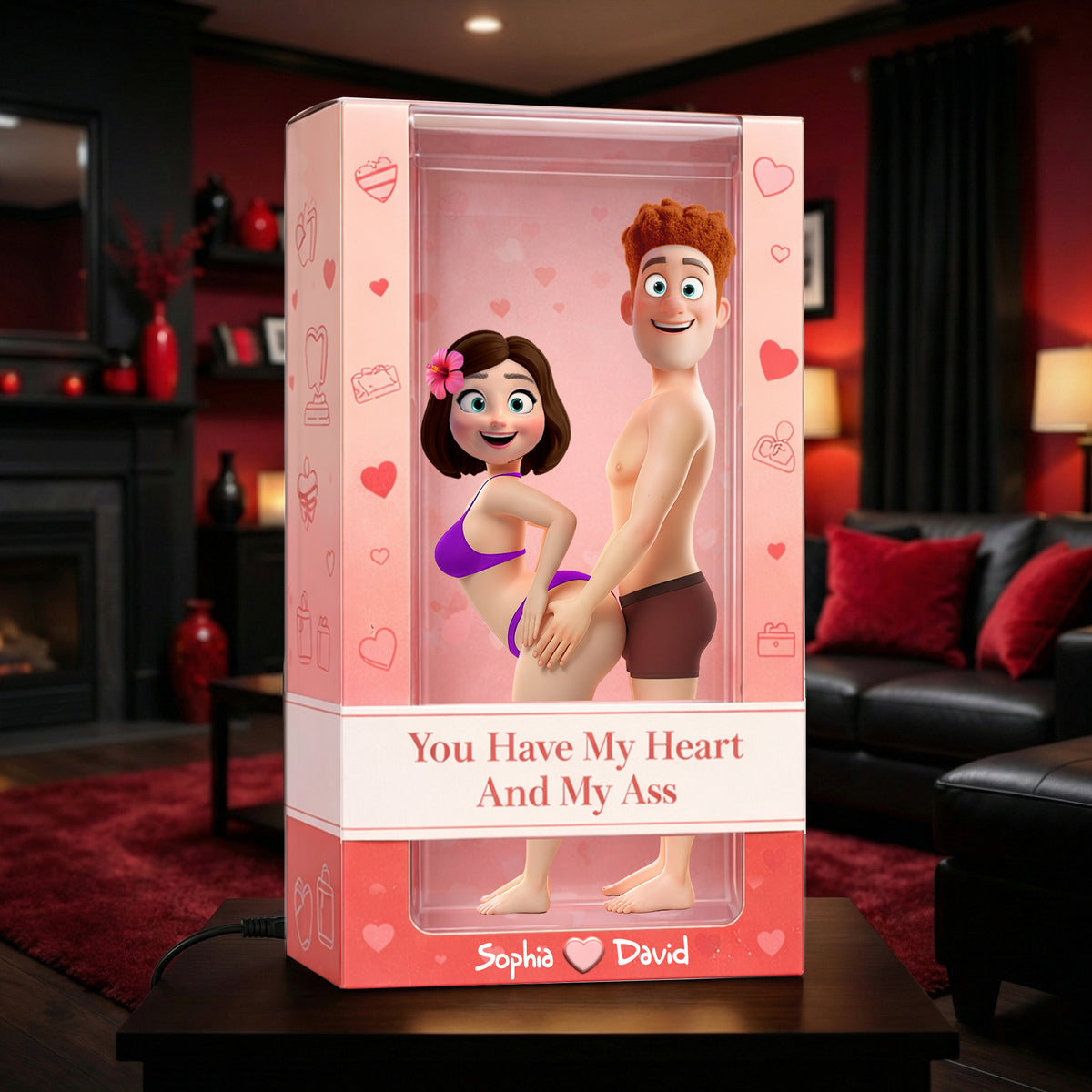 Cheeky Couple Acrylic Plaque - Personalized Gifts For Couple Valentine Plaque 07OHLU230126-Homacus