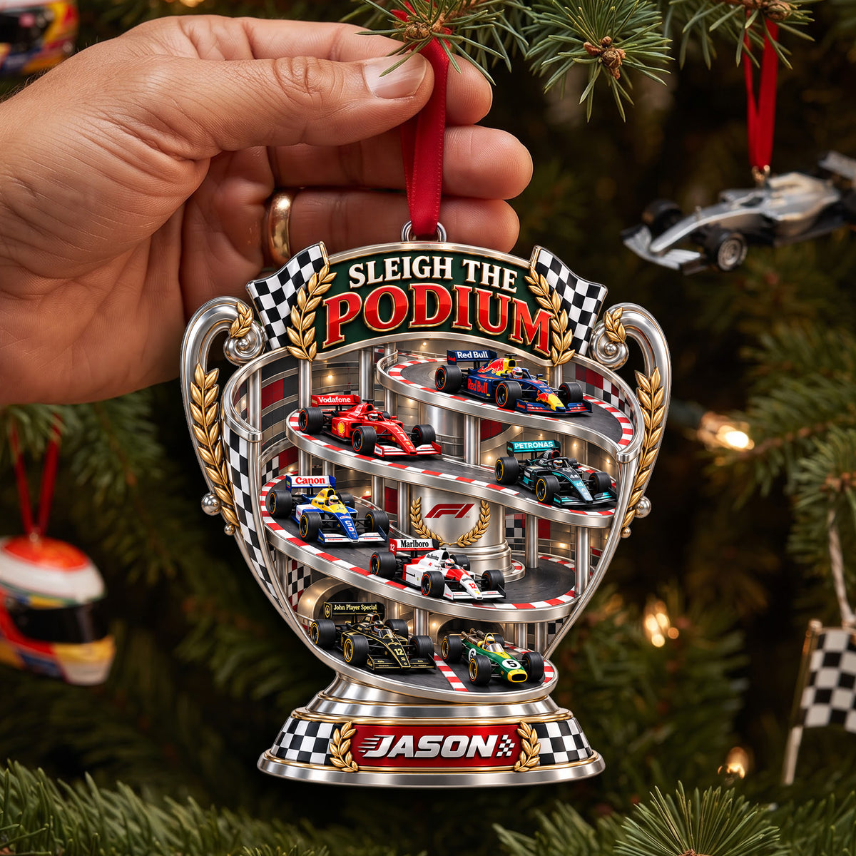 Sleigh The Podium Ornament - Personalized Christmas Gifts 01halu300926