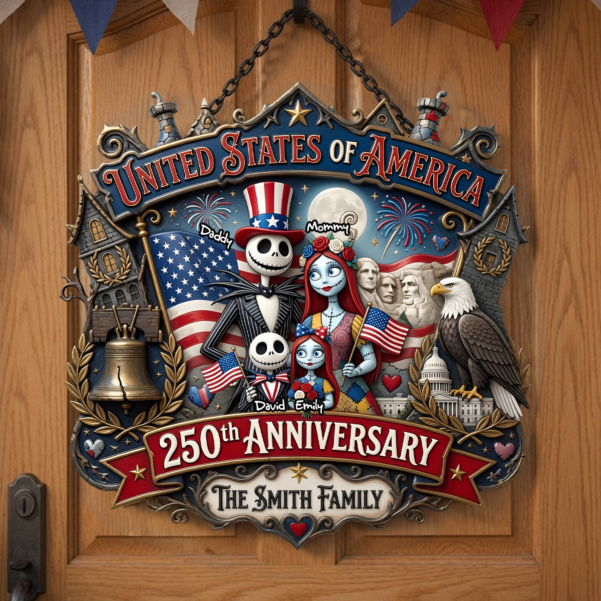 Patriotic Family Acrylic Sign - Personalized 250th Anniversary Gift For Family 04TYDH020626-Homacus