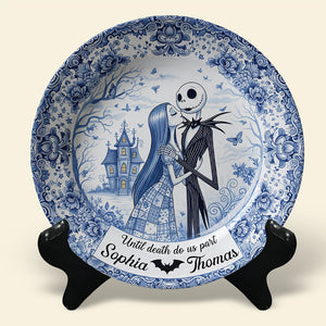 Spooky Couple Ceramic Round Plate - Personalized Gifts For Couple 05ohqn160725-Homacus