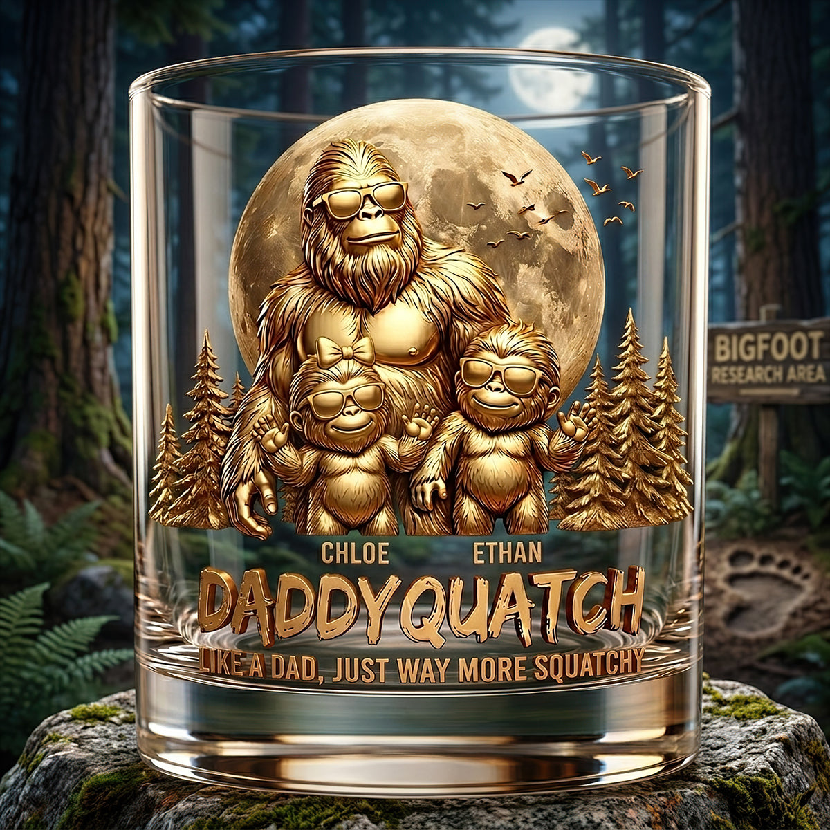 King Of The Forest Dad Round Glass, Personalized Gifts For Dad 03qhdt060626-Homacus
