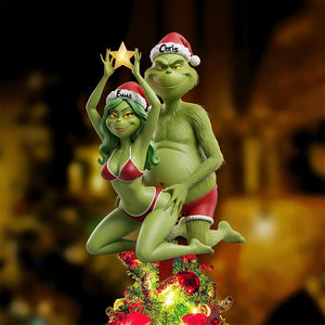 Naughty Couple Acrylic Christmas Tree Topper - Personalized Gifts For Couple 04ohta171125-Homacus