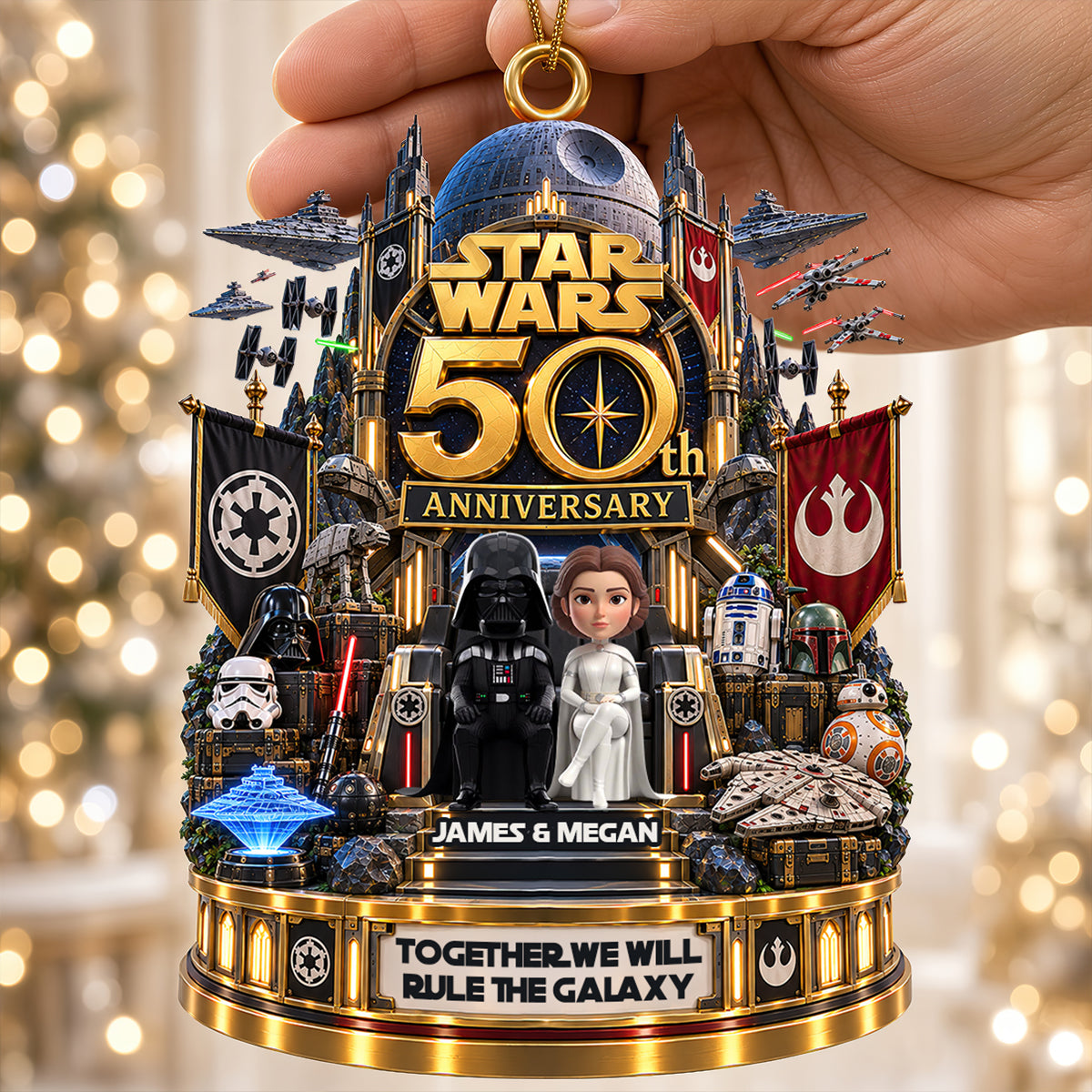 50th Anniversary Celebration Couple Ornament - Personalized Gifts For Couple Christmas Ornament 04OHDT031026-Homacus