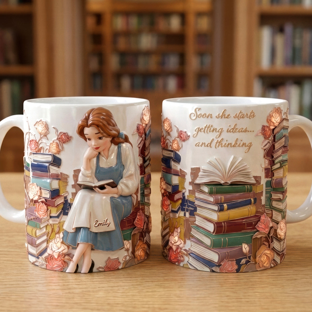 Dreamy Reading Girl Coffee Mug - Personalized Gifts For Book Lovers 03qhqn251225-Homacus