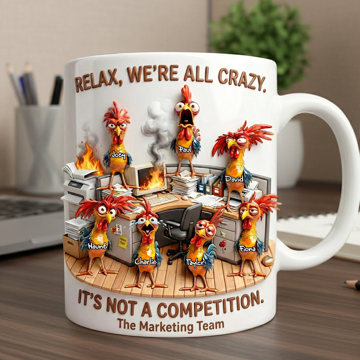 Fun Mad Rooster Office Worker Coffee Mug - Personalized Gifts For Coworker 02qhlu181225-Homacus