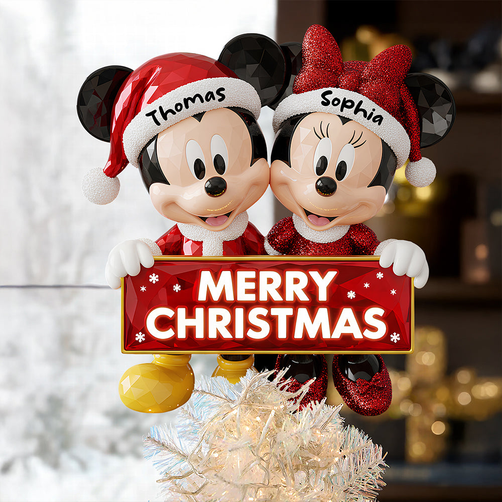 Couple Acrylic Christmas Tree Topper - Personalized Gifts For Couple 08pgdt151125-Homacus