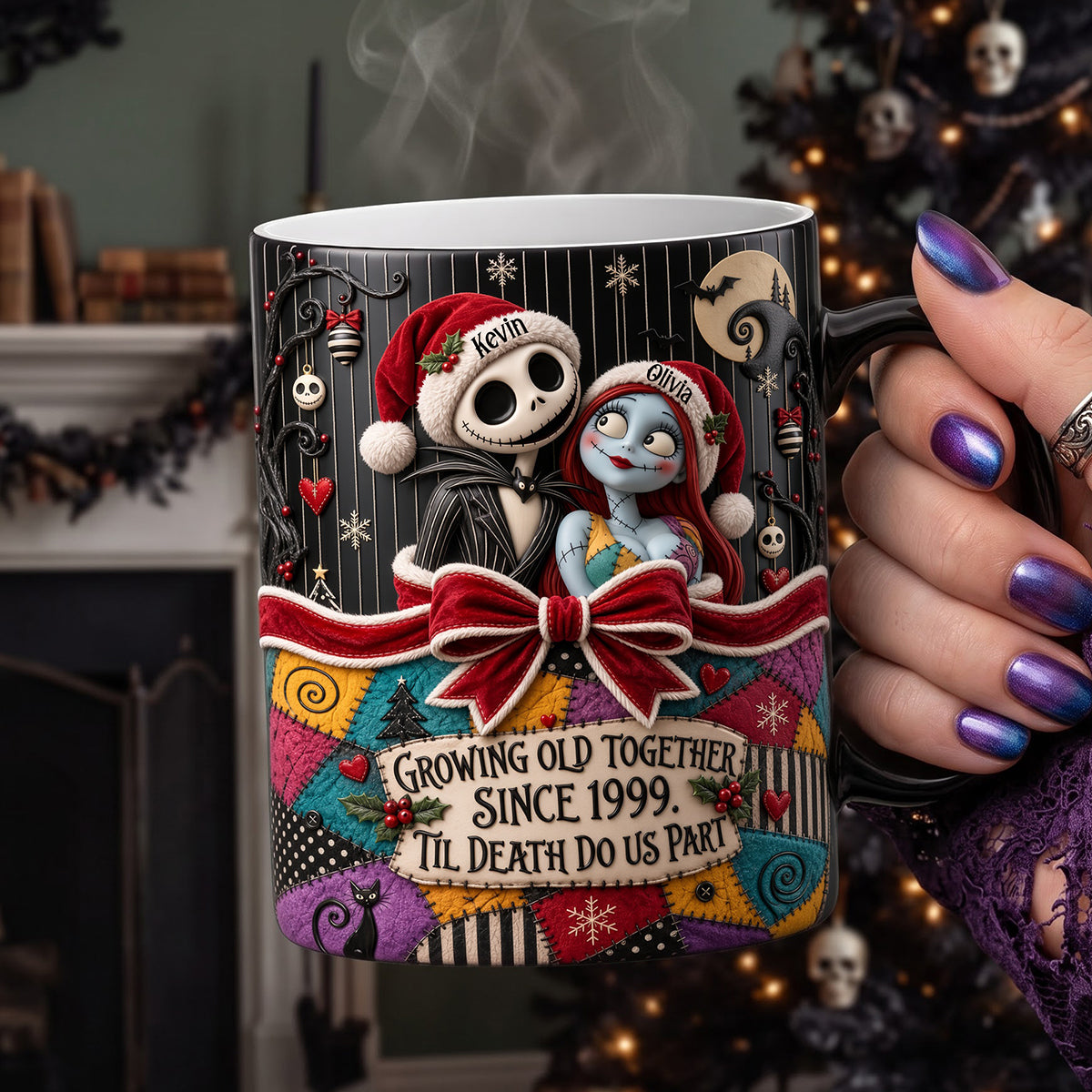 Christmas Gothic Couple Magic Ceramic Coffee Mug - Personalized Gifts 01pata180926