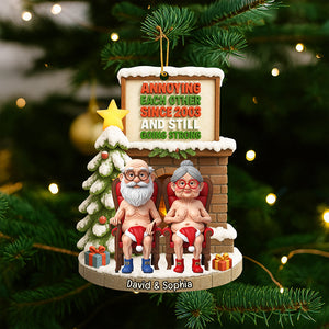 Naughty Old Couple Christmas Ornament - Personalized Gifts For Couple 01ohqn030925-Homacus