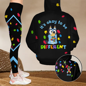 Personalized Gifts For Autism Awareness Set Hoodie & Leggings - It't Okay To Be Different 01TOLU110325-Homacus