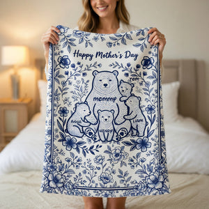 Heartfelt Mama Bear Blanket - Personalized Gifts For Moms 04PADT160426-Homacus