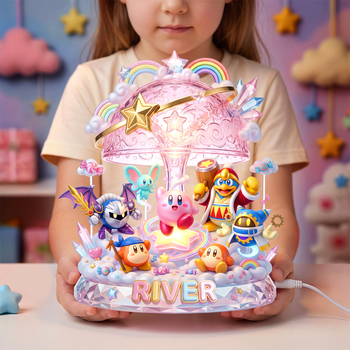 Pink Puff Acrylic Light Box - Personalized Gift For Gamers 05nadh170726-Homacus