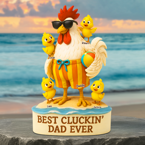 Rooster Dad Plaque - Personalized Gifts For Dad 03qhpu140525-Homacus