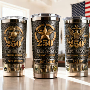 Proud American Veteran Tumbler, Personalized Gifts For Veteran 03qhtn130226-Homacus
