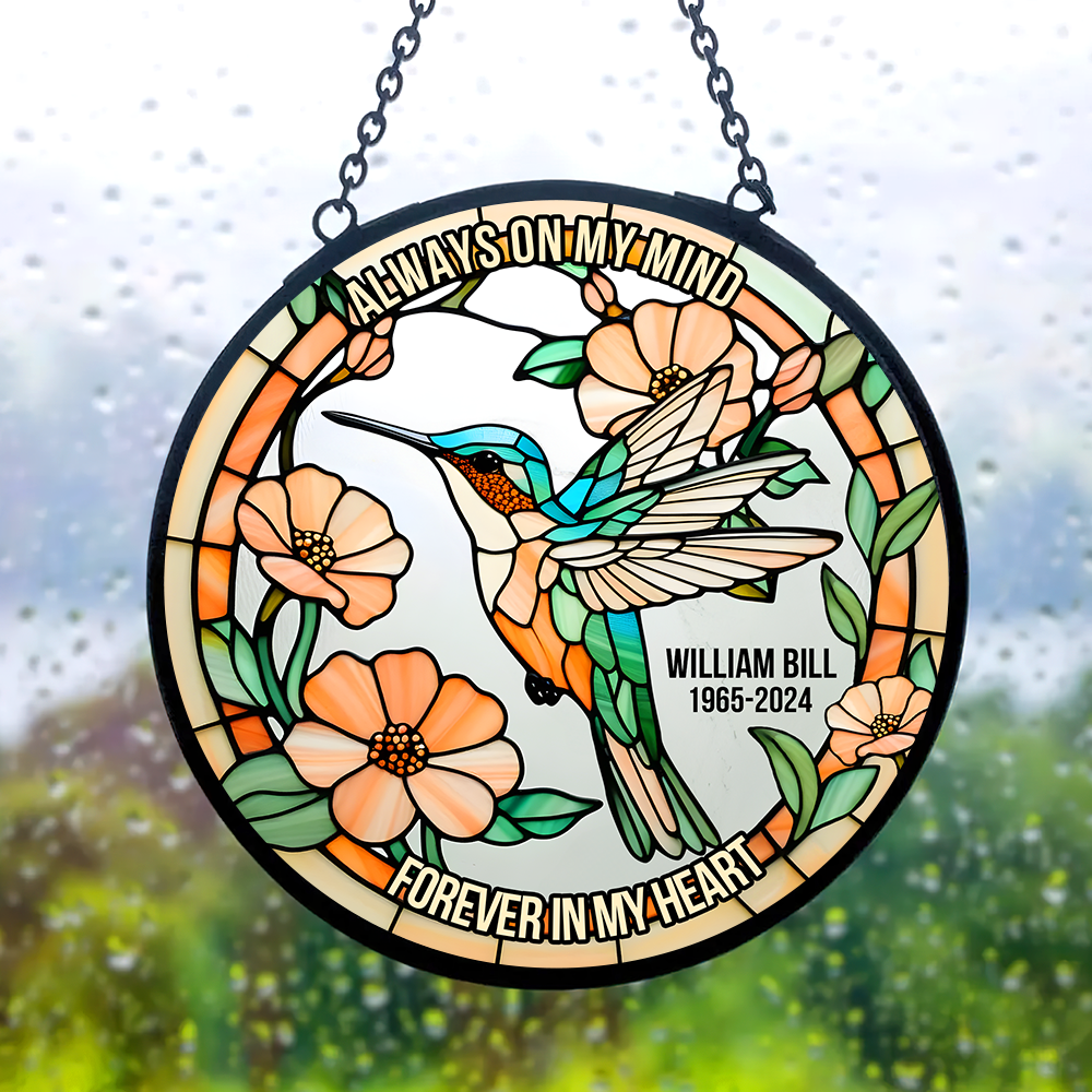 Personalized Heaven Hummingbird Suncatcher, In Loving Memory Of The Lost Loved One 03qhpu280225-Homacus